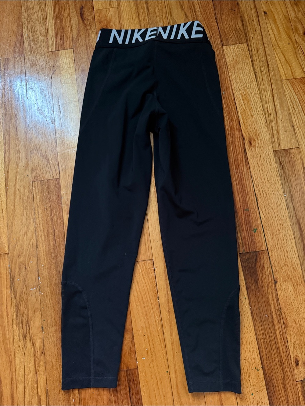 Nike Black Pro Training Leggings with White Swoosh - Picture 2 of 4